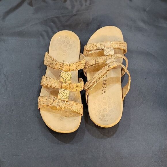 VIONIC AMBER GOLD CORK SYNTHETIC WOMEN"S SANDAL - Picture 3 of 14